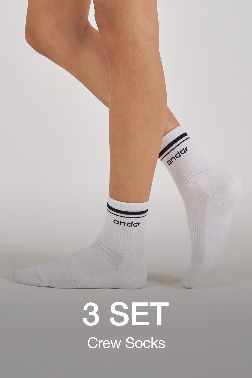 [3 SET] ANDAR Crew Socks