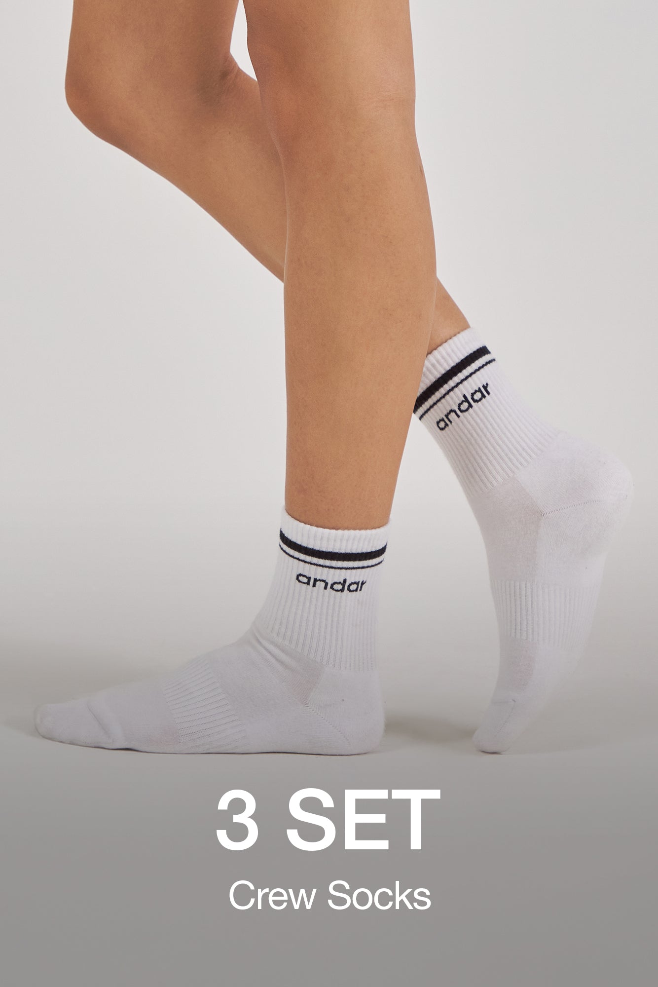 [3 SET] ANDAR Crew Socks