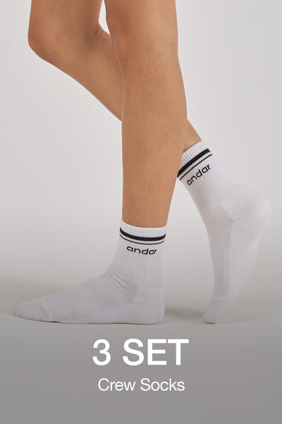[3 SET] ANDAR Crew Socks