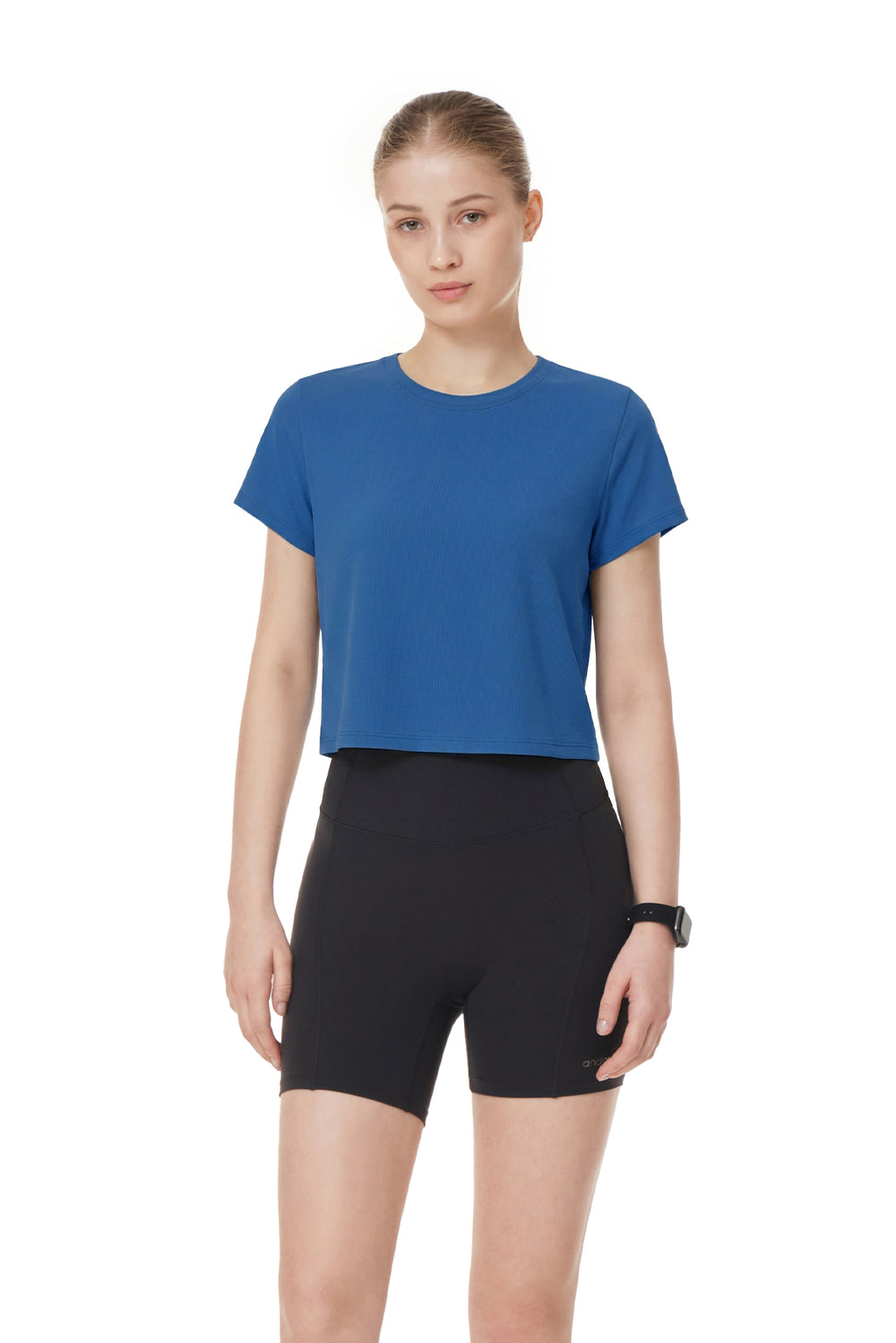 Mesh Stretch Cropped Short Sleeve