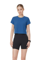 Mesh Stretch Cropped Short Sleeve