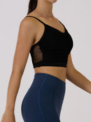 Be-Free Ruched Mesh Longline Bra