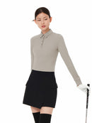 Brushed Airy Fit Slim Fit Long Sleeve Polo Shirt