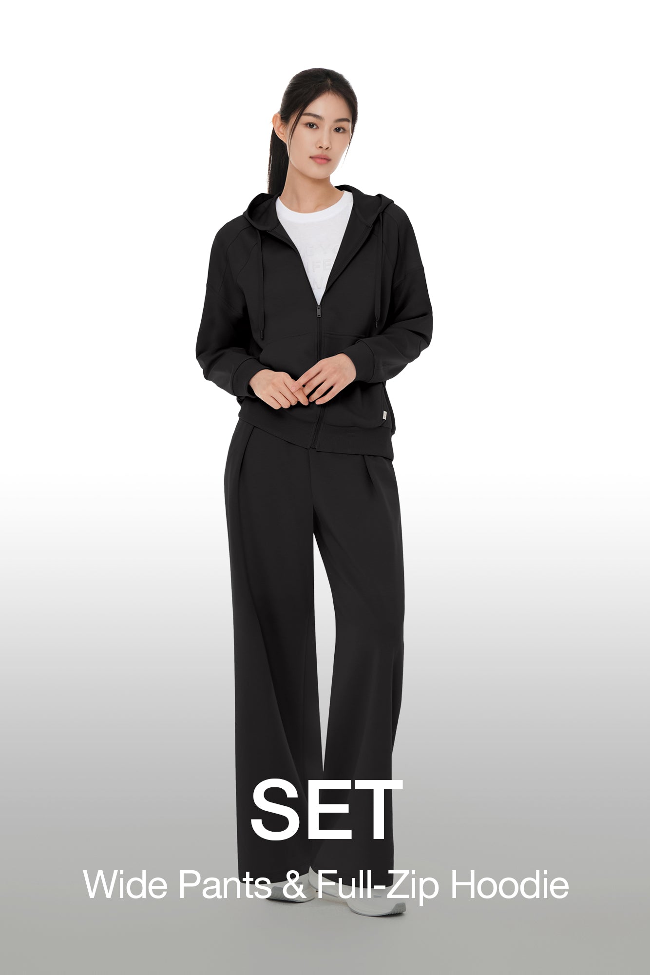 [SET] Mildmooth Wide Pants & Full-Zip Hoodie