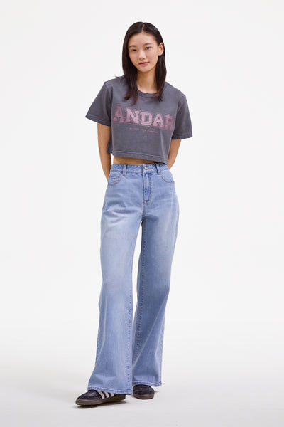 ANDAR Pigment Dyed Cropped Short Sleeve