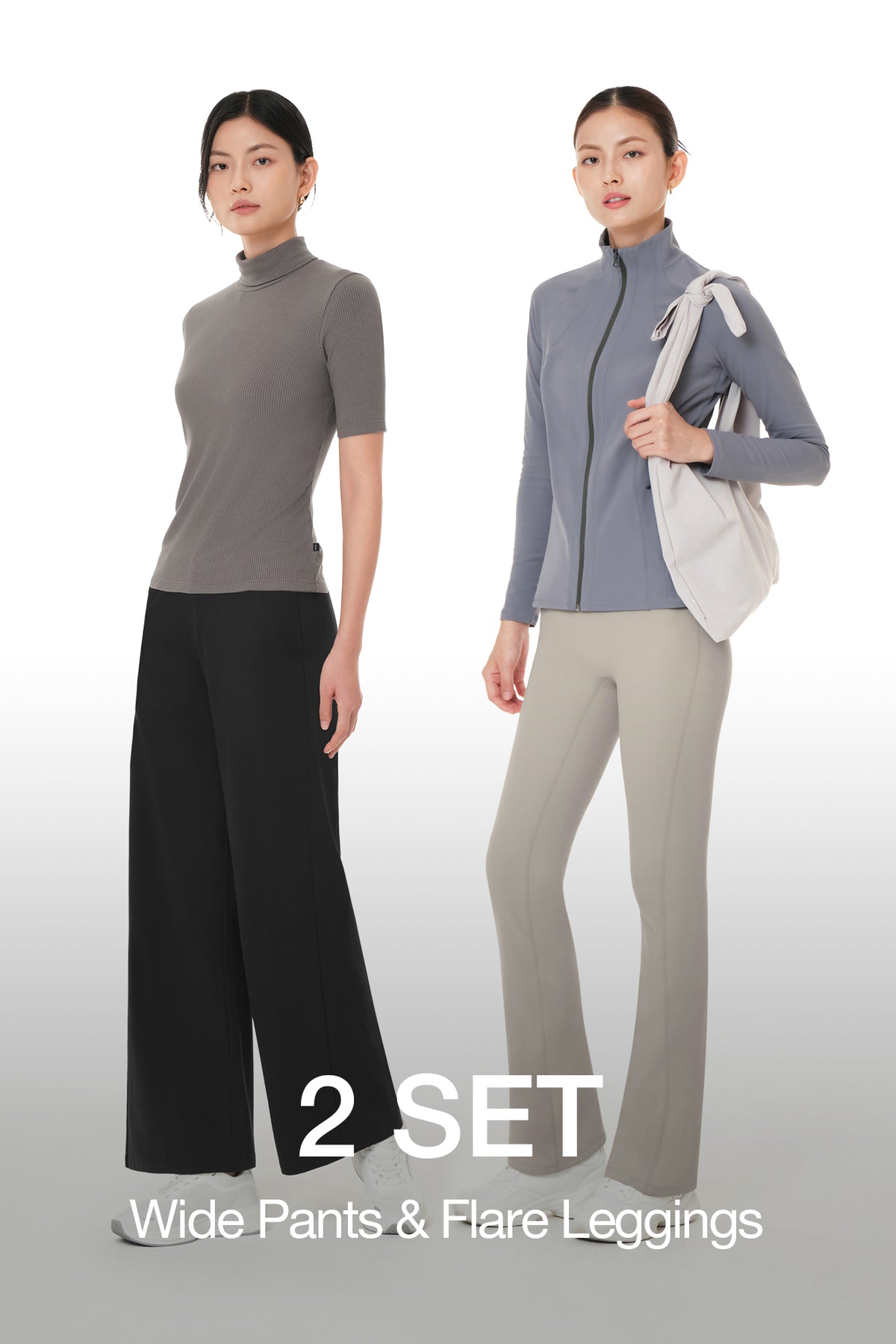 [2 SET] Airwarm Fleece Wide Pants & Flare Leggings