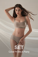 [SET] Cover Fit Moulded Hook & Eye Bra + Panty