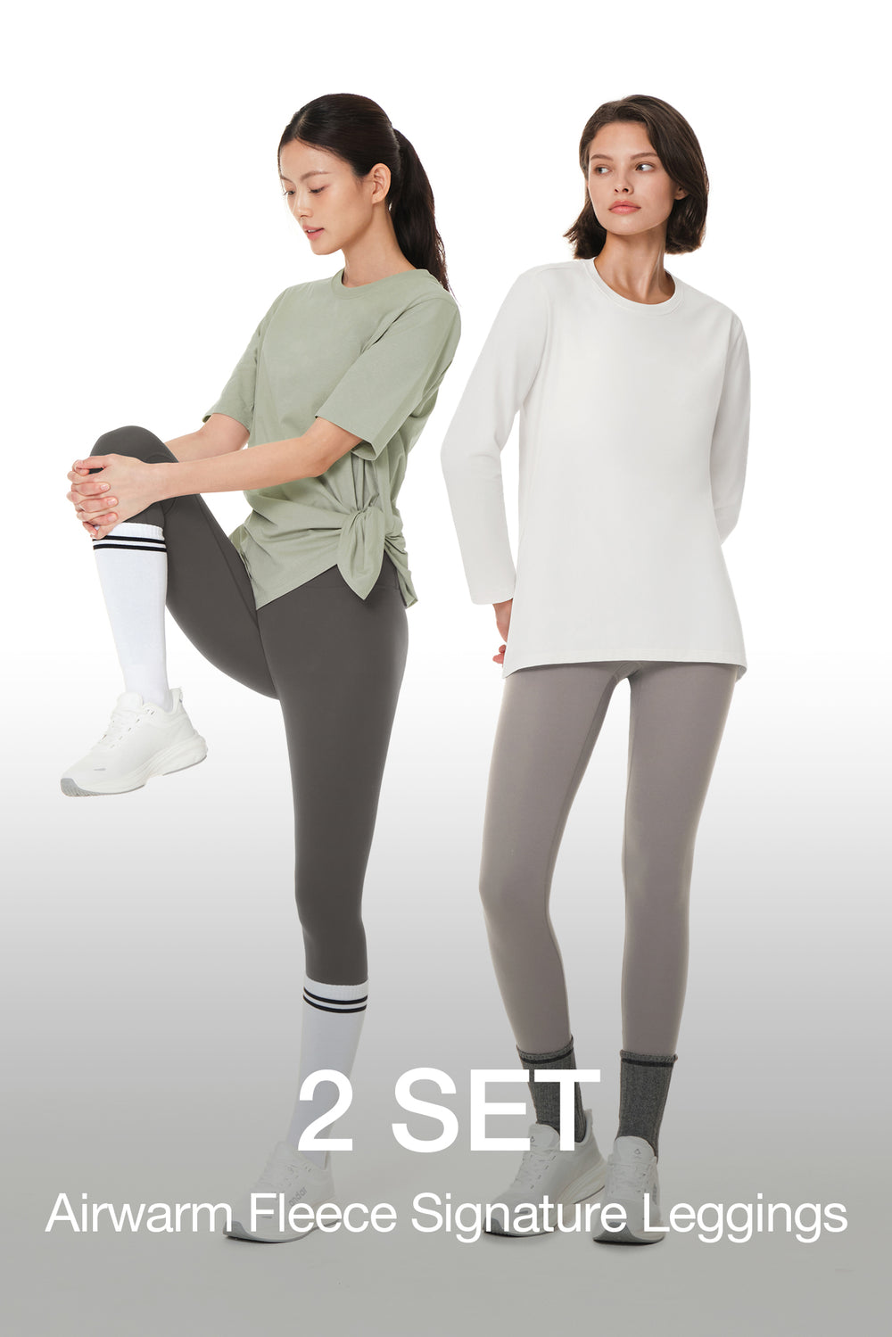 [2 SET] Airwarm Fleece Signature Leggings