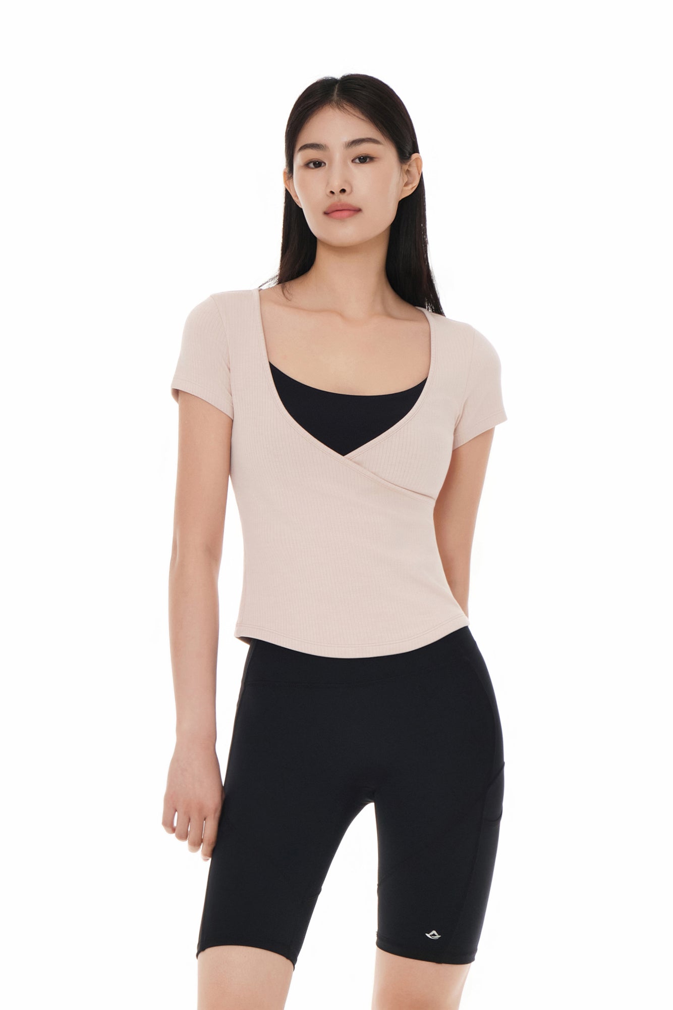 Fresh Ribbed Wrap Short Sleeve