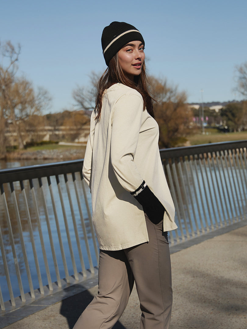 Brushed Airy Fit Oversized Fit Long Sleeve