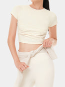 Airtouch Ruched Cropped Short Sleeve