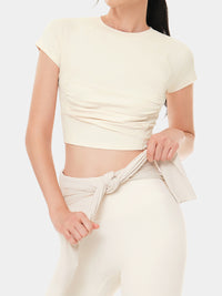 Airtouch Ruched Cropped Short Sleeve