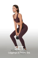 [SET] Airywin Fit Tension Leggings & Support Adjustable Bra
