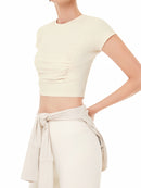 Airtouch Ruched Cropped Short Sleeve