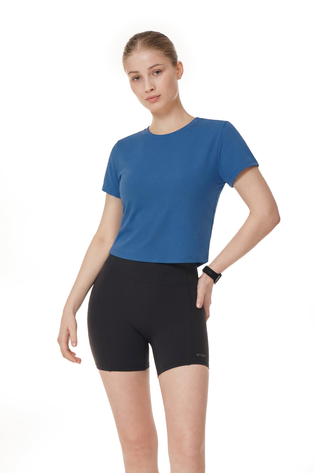 Mesh Stretch Cropped Short Sleeve
