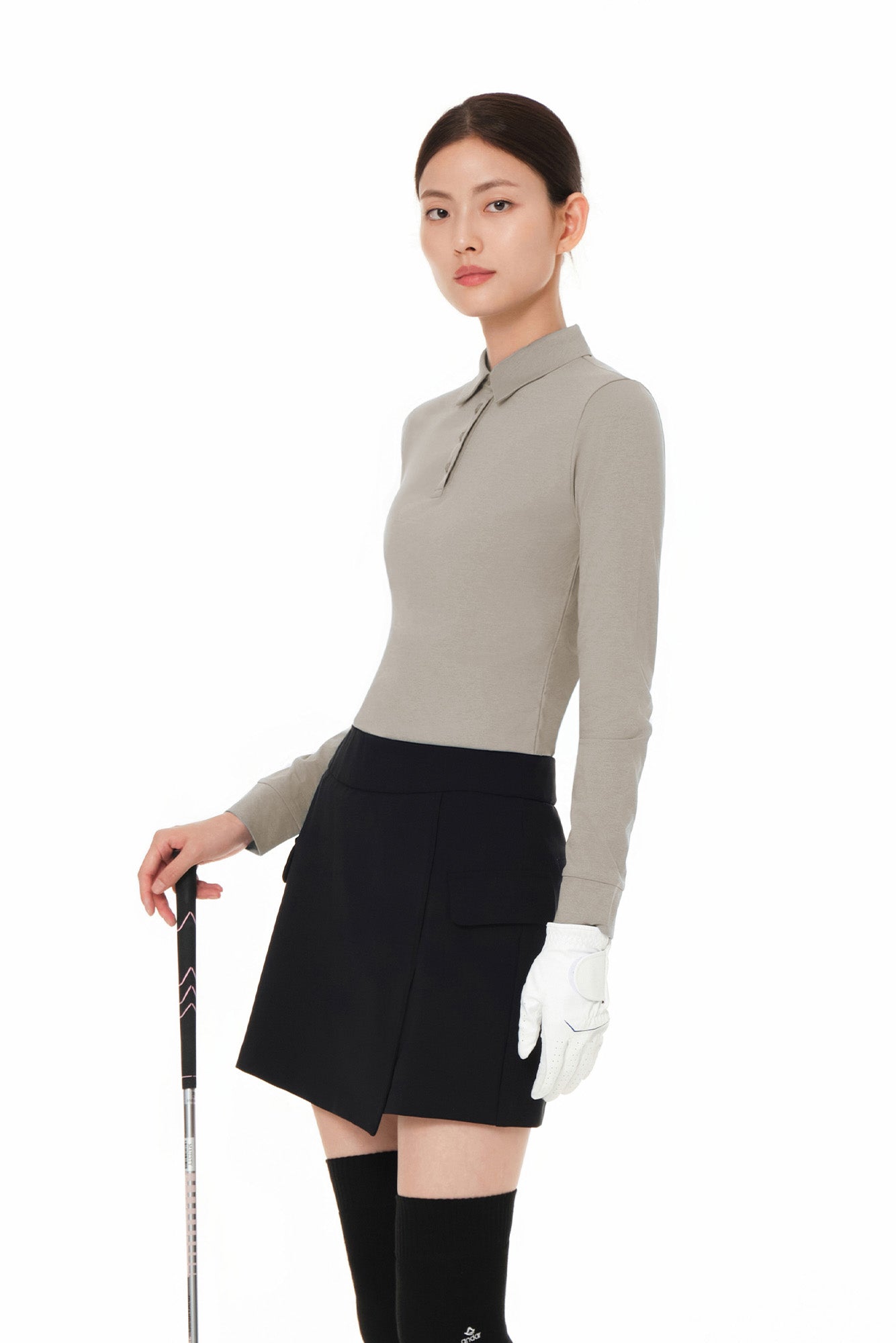 Brushed Airy Fit Slim Fit Long Sleeve Polo Shirt