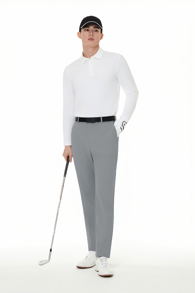 Men's Airy Fit Long Sleeve Polo Shirt