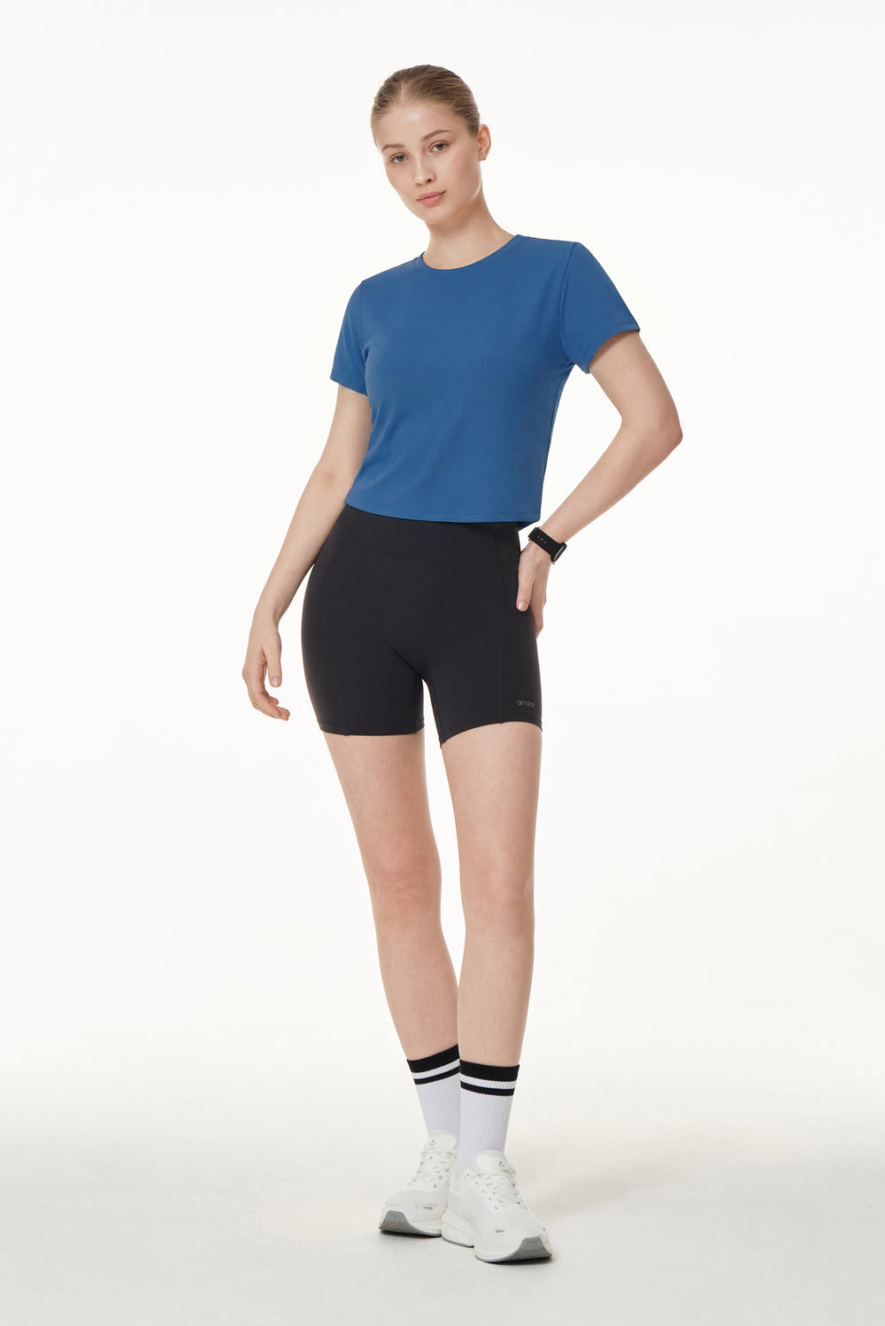 Mesh Stretch Cropped Short Sleeve