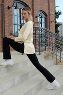 [SET] Airwarm Fleece Flare Leggings & Brushed Airy Fit T-shirt