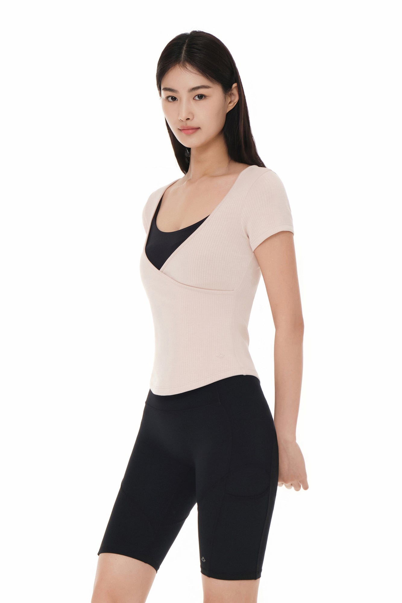 Fresh Ribbed Wrap Short Sleeve