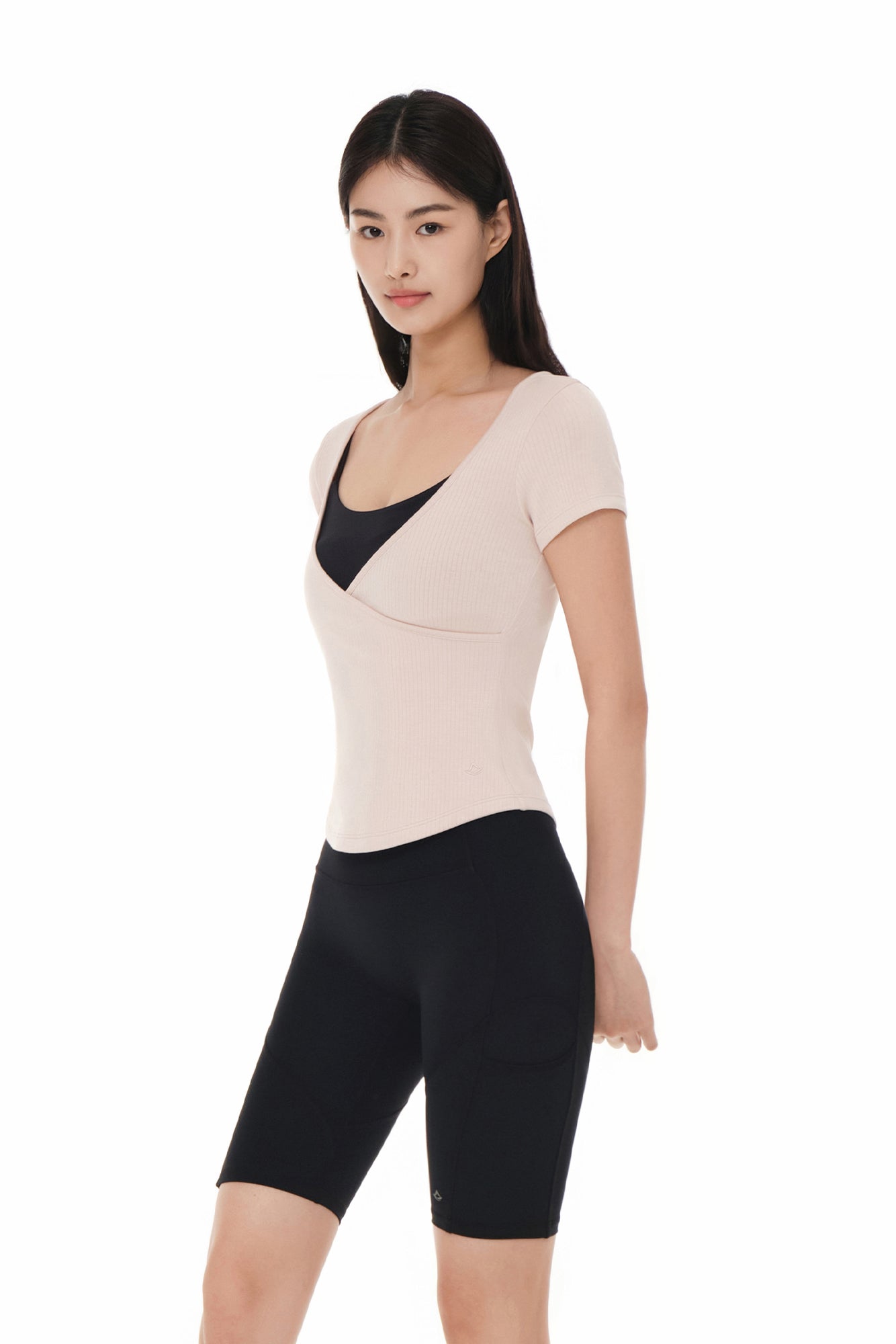 Fresh Ribbed Wrap Short Sleeve