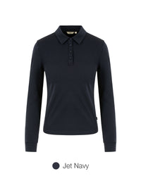 Brushed Airy Fit Slim Fit Long Sleeve Polo Shirt
