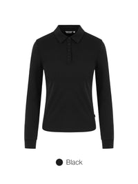 Brushed Airy Fit Slim Fit Long Sleeve Polo Shirt