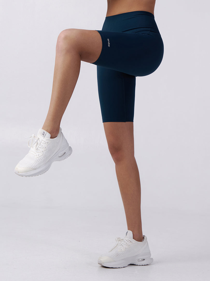 Airywin Pinstripe Biker Shorts with Pockets