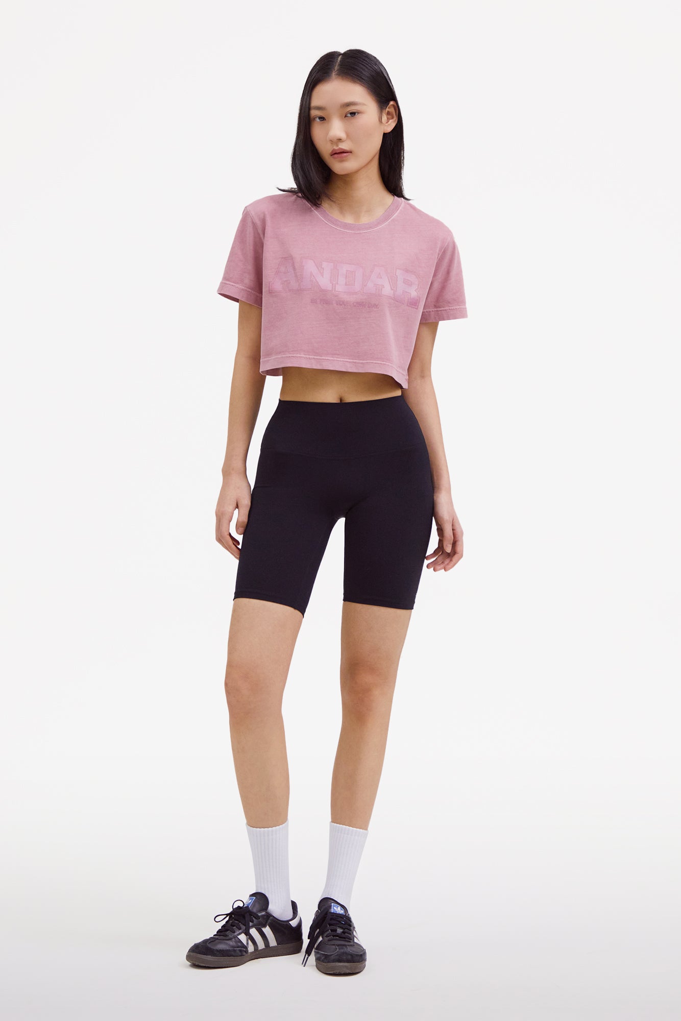 ANDAR Pigment Dyed Cropped Short Sleeve