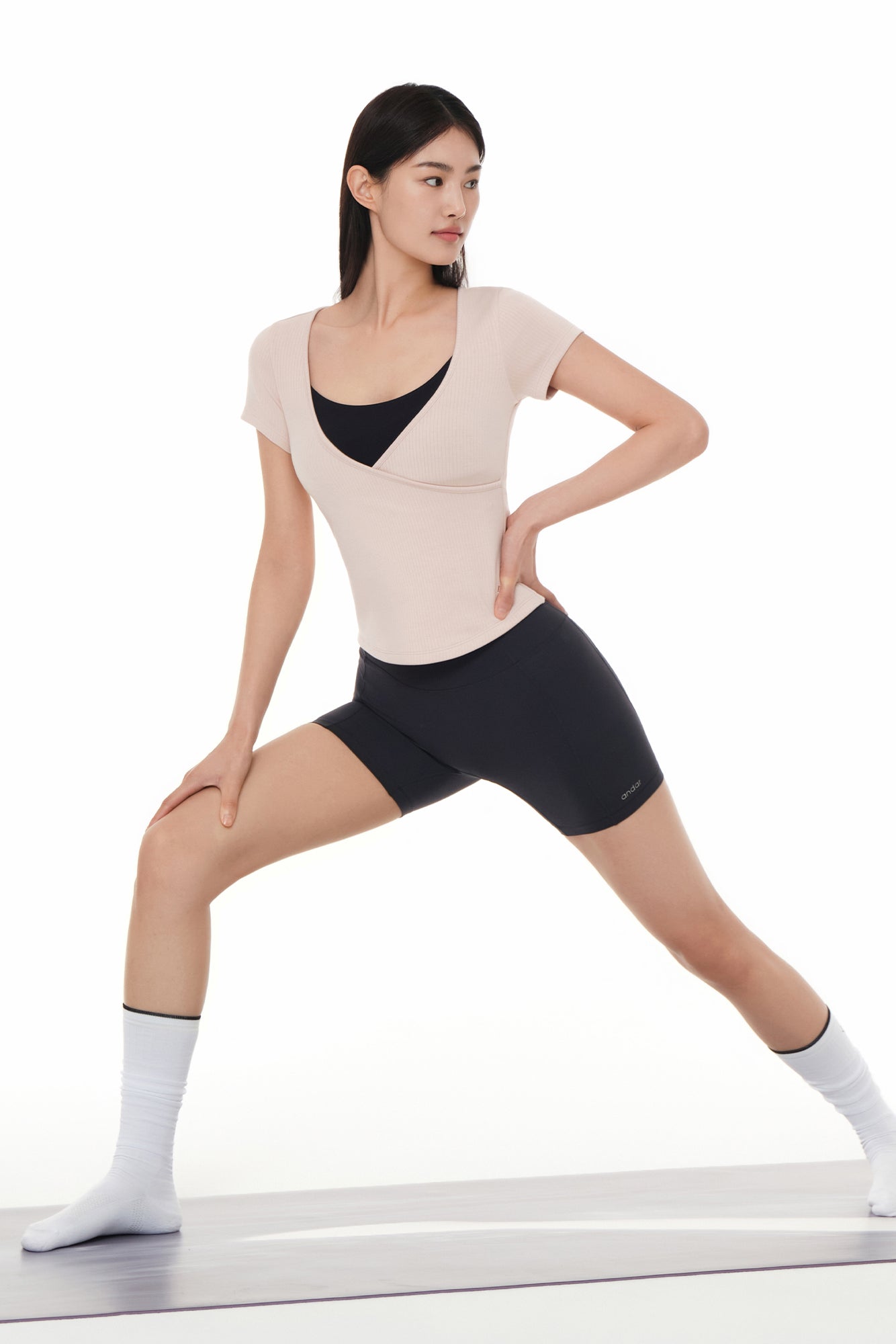 Fresh Ribbed Wrap Short Sleeve