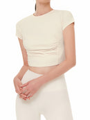 Airtouch Ruched Cropped Short Sleeve