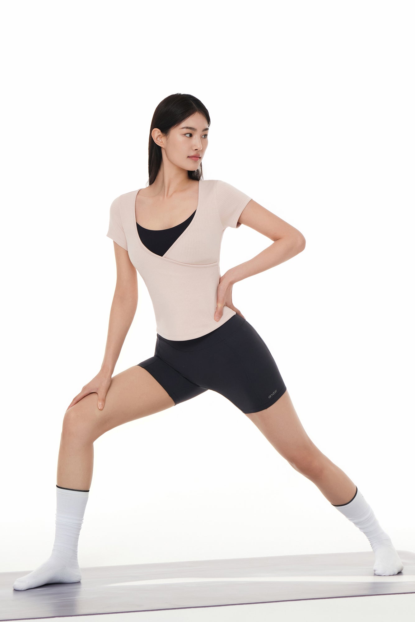 Fresh Ribbed Wrap Short Sleeve