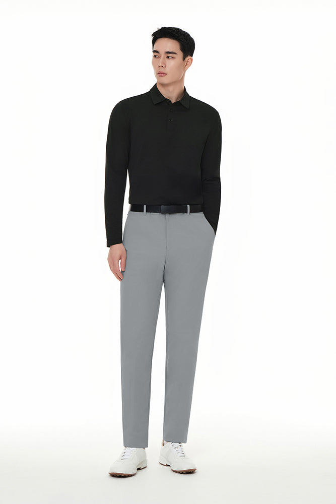 Men's Airy Fit Long Sleeve Polo Shirt