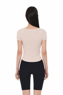 Fresh Ribbed Wrap Short Sleeve