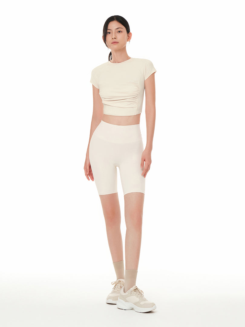 Airtouch Ruched Cropped Short Sleeve