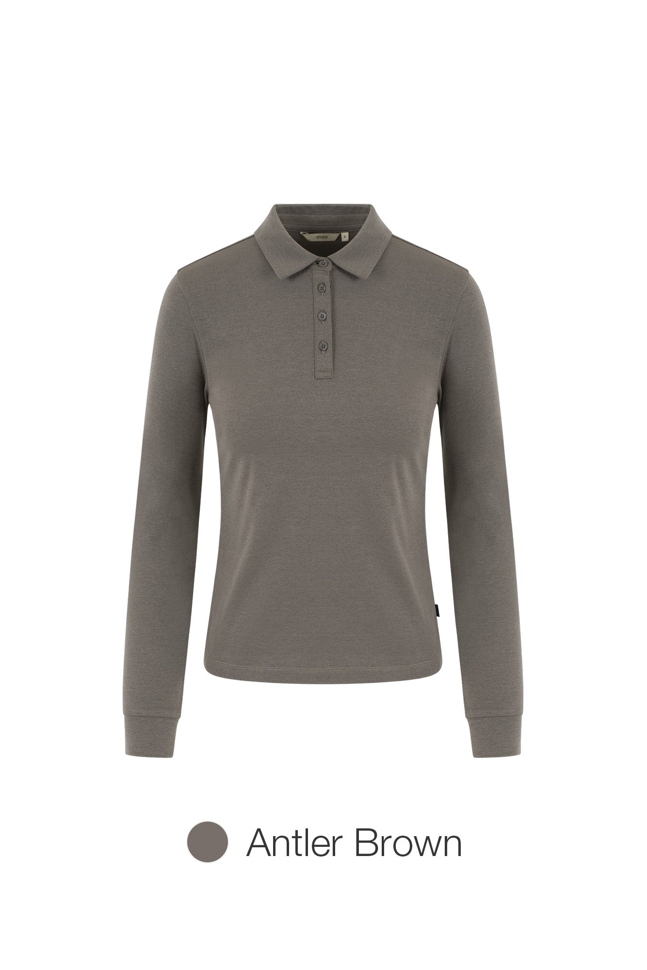 Brushed Airy Fit Slim Fit Long Sleeve Polo Shirt