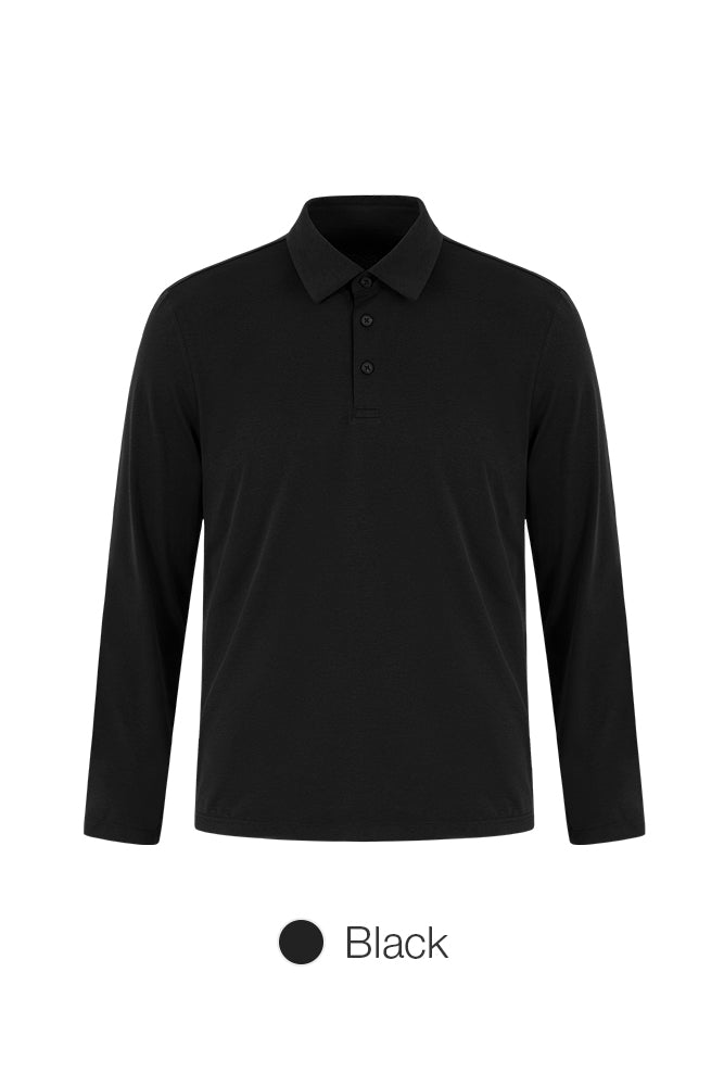 Men's Airy Fit Long Sleeve Polo Shirt