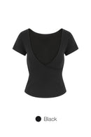 Fresh Ribbed Wrap Short Sleeve