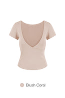 Fresh Ribbed Wrap Short Sleeve