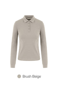 Brushed Airy Fit Slim Fit Long Sleeve Polo Shirt