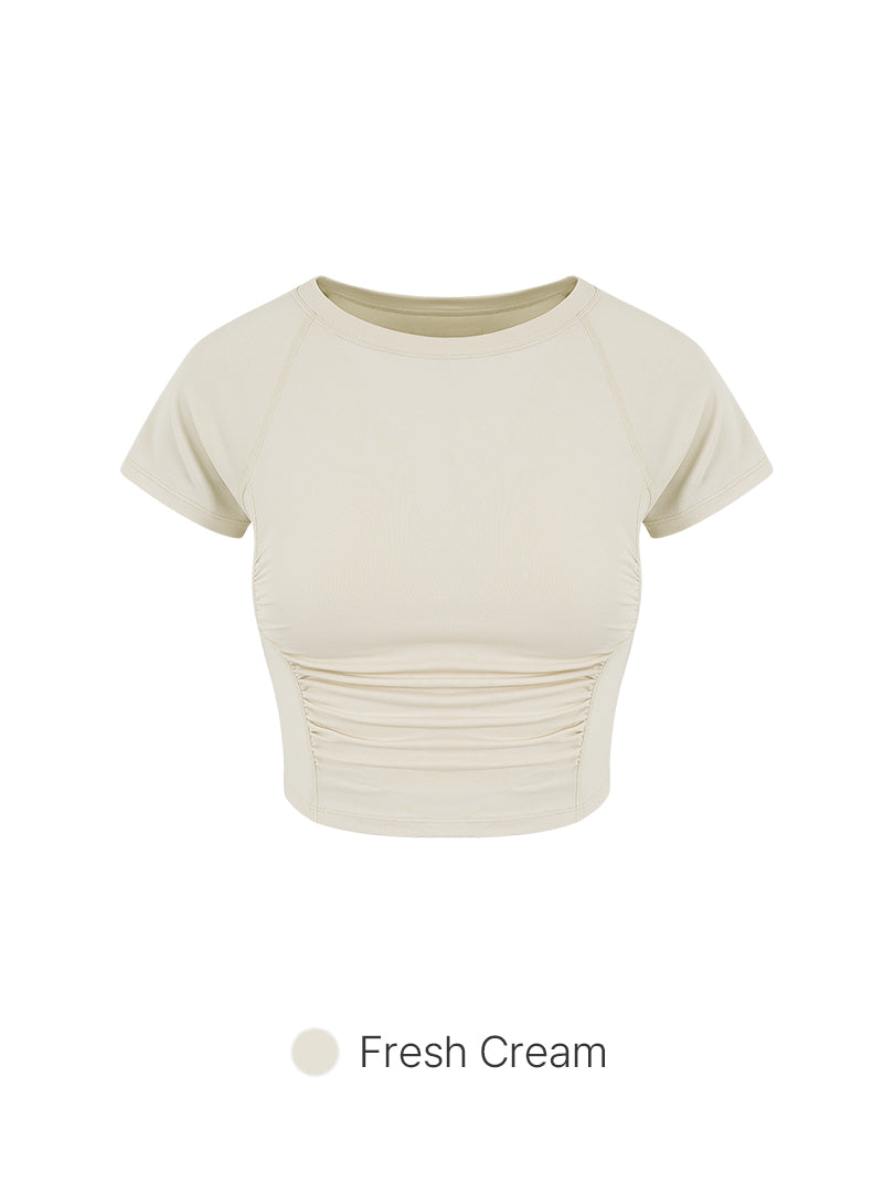 Airtouch Ruched Cropped Short Sleeve