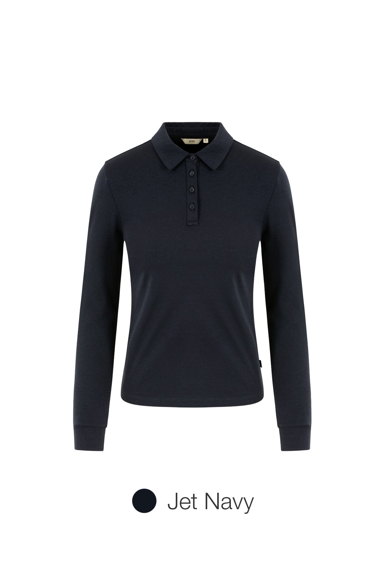 Brushed Airy Fit Slim Fit Long Sleeve Polo Shirt