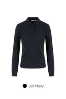 [2 SET] Brushed Airy Fit Slim Fit Long Sleeve Polo Shirt