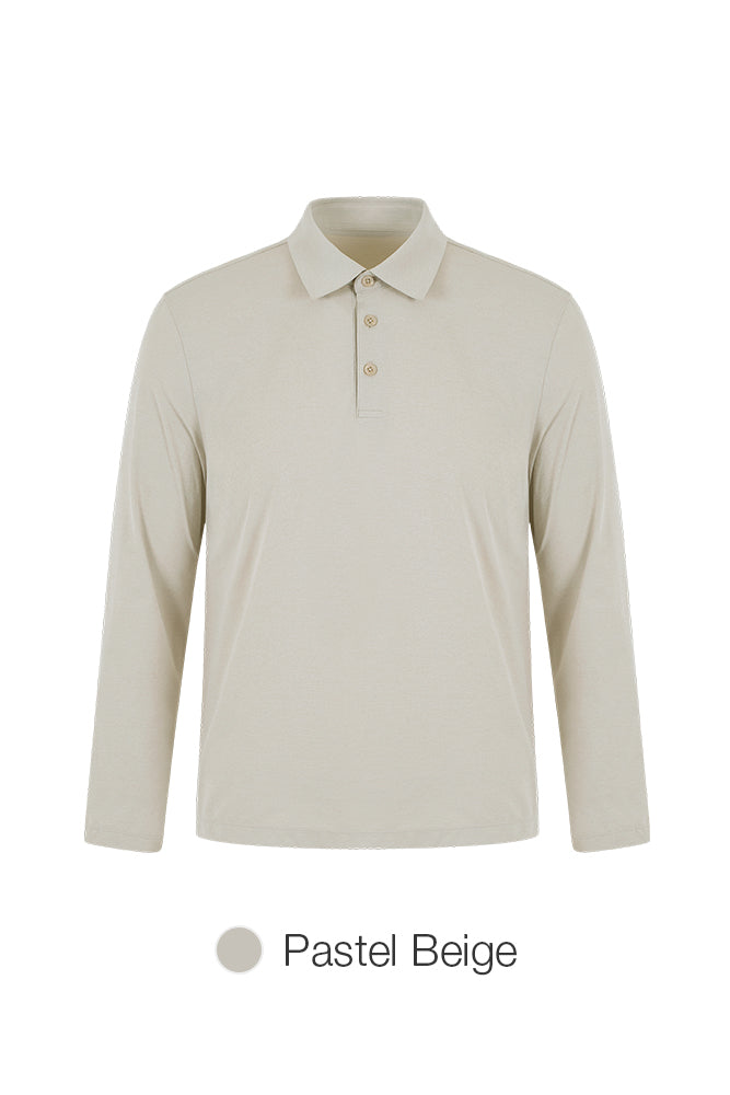 Men's Airy Fit Long Sleeve Polo Shirt