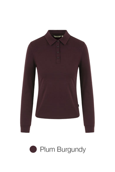 Brushed Airy Fit Slim Fit Long Sleeve Polo Shirt