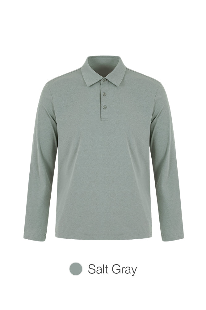 Men's Airy Fit Long Sleeve Polo Shirt