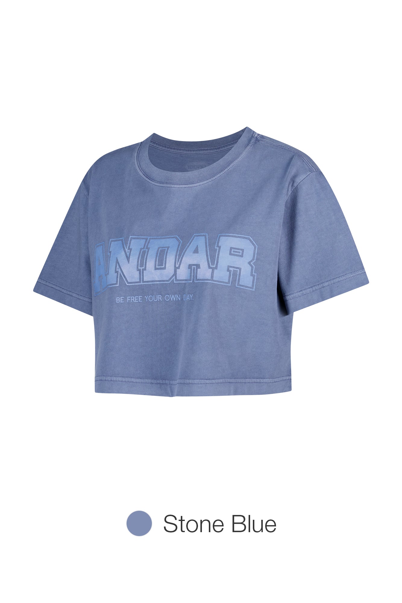 ANDAR Pigment Dyed Cropped Short Sleeve