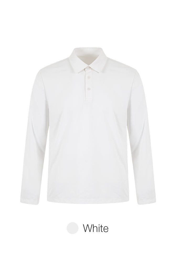 Men's Airy Fit Long Sleeve Polo Shirt