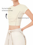 Airtouch Ruched Cropped Short Sleeve