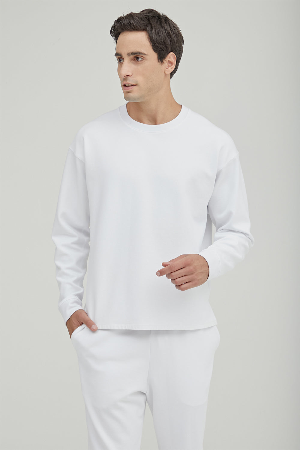 Men Double Cotton Basic Sweatshirt